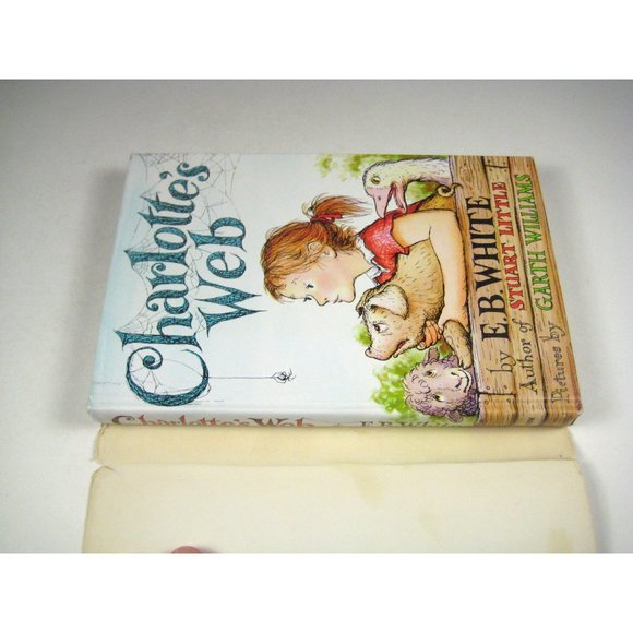 Charlotte's Web EB White Hardcover Dust Jacket Pictures Garth Williams STAIN - Picture 3 of 7